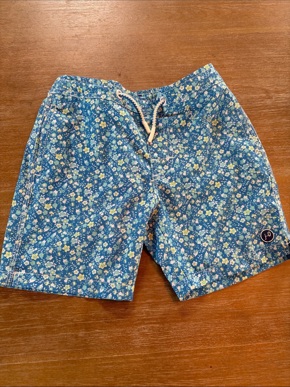 Johnnie-O Floral Blue Boys Swim Trunks Bathing Suit